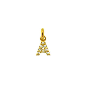 Colgante de Oro Letra A con Diamantes CO010651-A