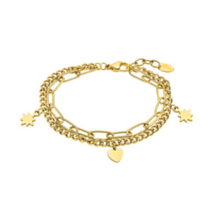 Pulsera Lotus Mujer Dorada Doble Cadena LS2313/2/2