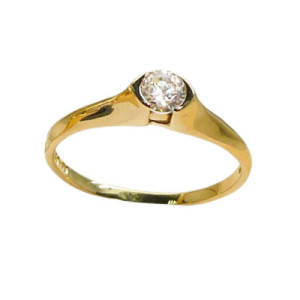 Anillo de Compromiso de Oro Solitario AN010538