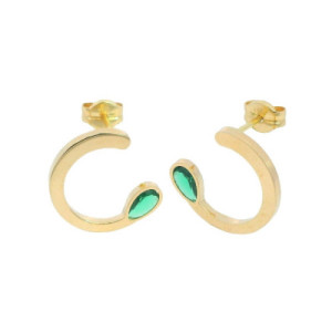 Pendientes de Aro de Oro Verde Esmeralda PE011849