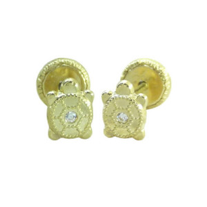 Pendientes de Tortuga de Oro Bebé PE011837