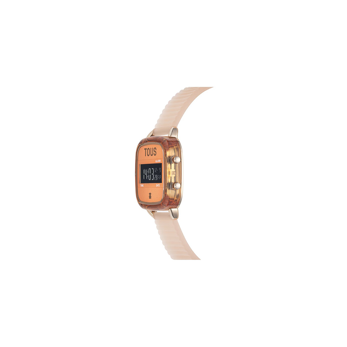 Reloj digital de policarbonato con correa de silicona naranja D-Logo Fresh